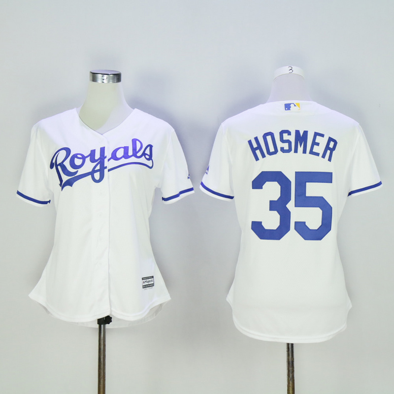 Women Kansas City Royals #35 Hosmer White MLB Jerseys